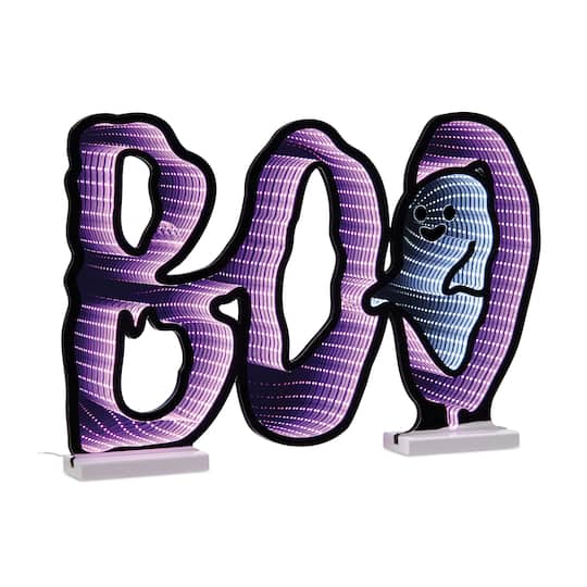 53567DS 23.5 x 16 in. Acrylic UL Plug BOO & Ghost Ekkolight, Purple, Black & White